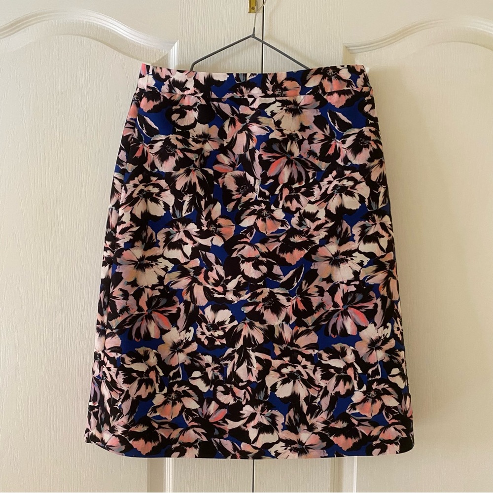 J Crew floral print midi skirt A line